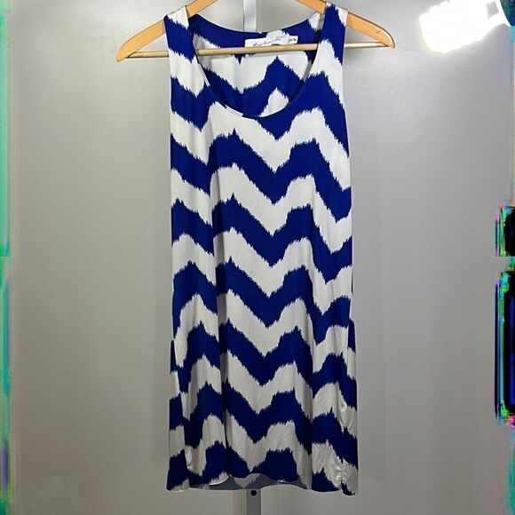 T-BAGS LOS ANGELES Women’s Sleeveless Mini Dress Blue/White Size Extra Small - Picture 2 of 11